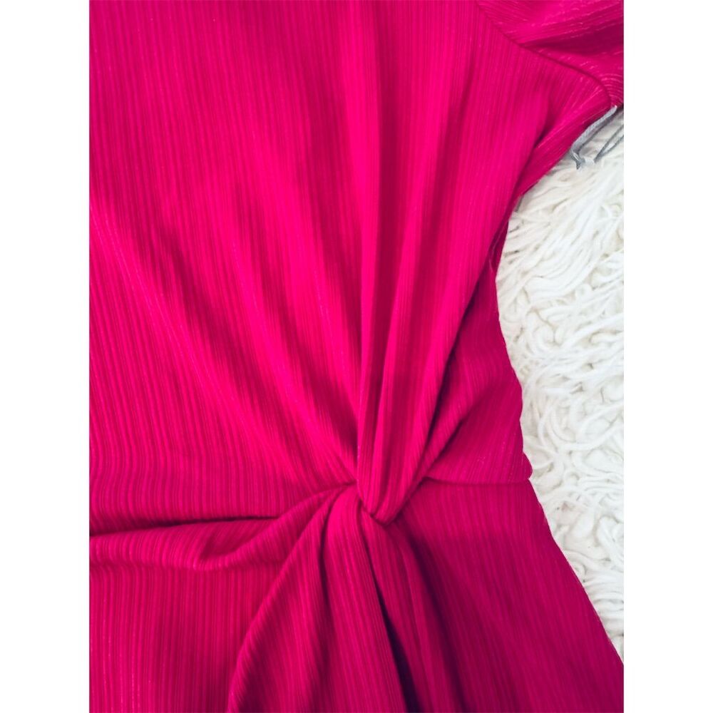 Liz Claiborne Women's Pink Midi Dress M Side Tie Party Cocktail Valentine’s Day - Picture 6 of 8